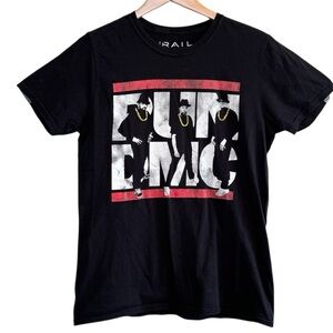 The Rail Run DMC Women’s Band TShirt Black White Red Yellow Medium